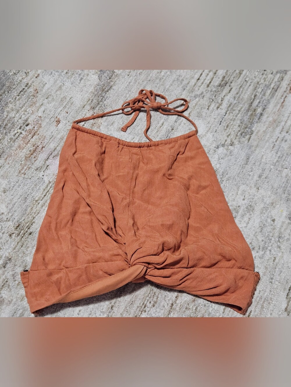 Forever 21 Rust Orange Halter Tie-Back Crop Top Women's Size M